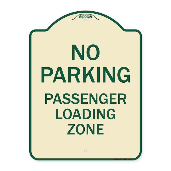 No Parking Passenger Loading Zone Heavy-Gauge Aluminum Architectural Sign, 24" x 18", TG-1824-23679